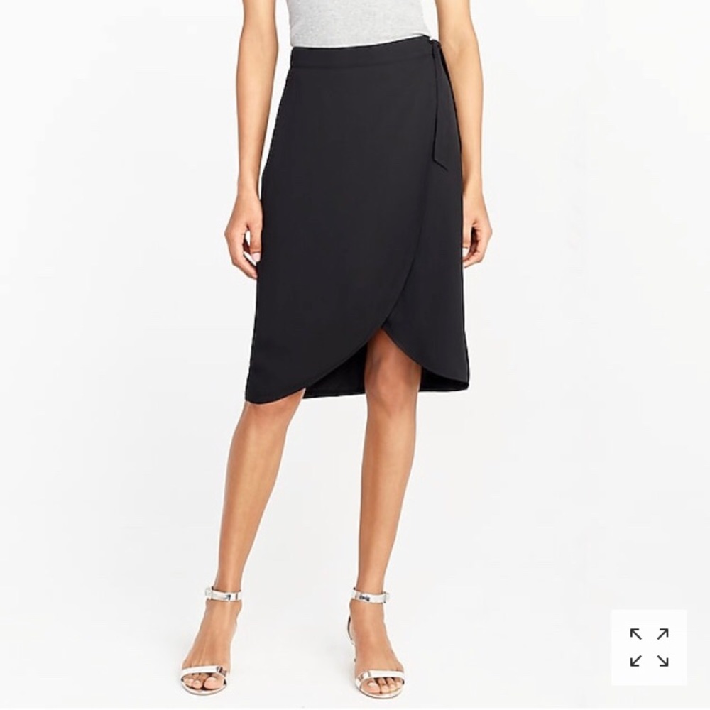 J crew black wrap skirt. Lined. New.